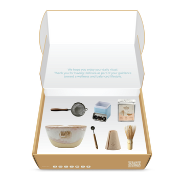 Okayama Hojicha full giftset with crafted Chawan